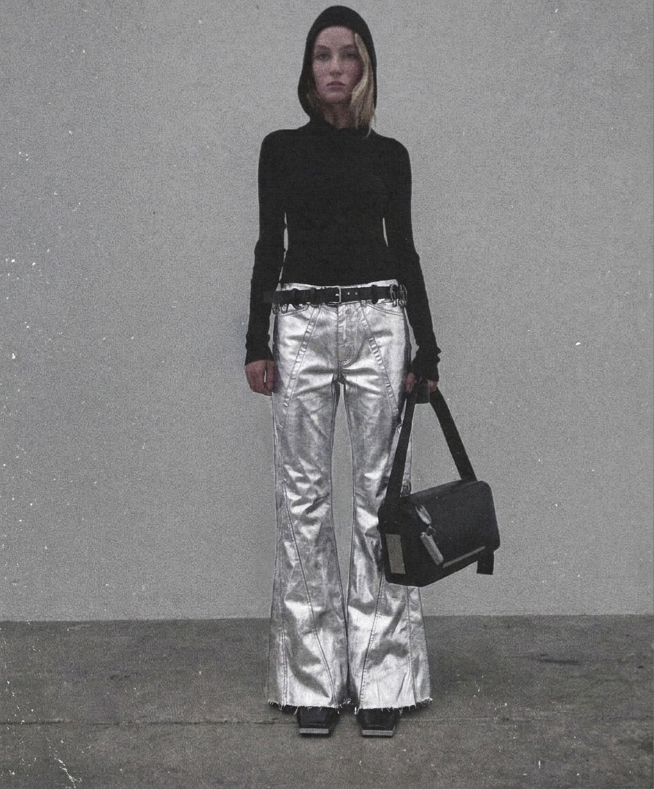 METALIC SILVER - FLARE PANT (PRE-ORDER)